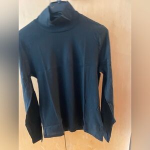 JCrew Black Tissue Turtleneck Long Sleeve Top. Black, size large. New with tags!